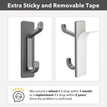 Load image into Gallery viewer, Self Adhesive Hooks, Extra Sticky and Strong, Hanging up to 6KG, Heavy Duty Stick on, No-Nail Hook for Back of Door, Black, 4 Pack