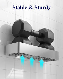 2 Pack Rustproof Shower Caddy - 2 Shelves, Drill-Free & Quick-Dry Shower Organizer, Rustproof Bathroom Shelves with 4 Hooks, Large, Black