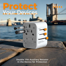 Load image into Gallery viewer, Universal Travel Adapter Worldwide with 2 USB C and 2 USB A Ports, Universal Plug Adaptor UK to World, International Adapter for EU, USA, UK, Australia, Thailand etc. not a Voltage Converter
