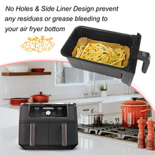Load image into Gallery viewer, 100pcs Air Fryer Liners for Ninja Dual, Air Fryer AF300UK AF400UK Accessories, Disposable Airfryer Parchment Paper Liners, Compatible with Ninja, Breville, Tower &amp; Other Dual Zone Fryers