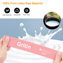 Load image into Gallery viewer, Gritin Resistance Bands, Set of 5 Skin-Friendly Resistance Fitness Exercise Loop Bands with 5 Different Strength Levels - Carrying Case Included - Ideal for Home, Gym, Yoga, Training