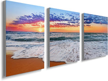Load image into Gallery viewer, Sunset Beach Canvas Wall Art for Living Room Modern Artwork Nature Blue Sea Landscape Bathroom Pictures Bedroom Wall Décor Family Prints Paintings Wall Decorations Hallway Kitchen Office, YH1306