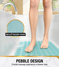 Load image into Gallery viewer, Non Slip Bath Mat for Tub, 101 x 40cm Extra Long Shower Mat Anti Mould, Machine Washable Bathroom Bathtub Mat with Suction Cups and Drain Holes, Soft on Feet, Clear