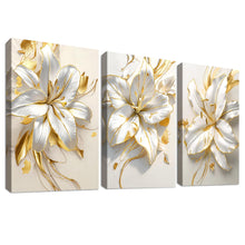 Load image into Gallery viewer, 3 Panels Wooden Framed Navy Blue White Gold Marble Canvas Wall Art Painting on Canvas Print Picture for Living Room Hallway Stairs Bedroom Bathroom Wall Decor Ready To Hang 90x40cm(12&quot;x16&quot;x3pcs)