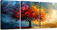 YWQQ 3 Pieces Canvas Wall Art, Tree Of Life Modern Abstract Canvas Pictures for Living Room, Bedroom, Hallway, Kitchen or Office(30×40cm×3PCS)