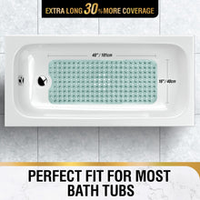 Load image into Gallery viewer, Non Slip Bath Mat for Tub, 101 x 40cm Extra Long Shower Mat Anti Mould, Machine Washable Bathroom Bathtub Mat with Suction Cups and Drain Holes, Soft on Feet, Clear