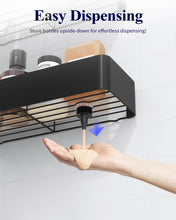 Load image into Gallery viewer, 2 Pack Rustproof Shower Caddy - 2 Shelves, Drill-Free &amp; Quick-Dry Shower Organizer, Rustproof Bathroom Shelves with 4 Hooks, Large, Black