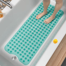 Load image into Gallery viewer, Non Slip Bath Mat for Tub, 101 x 40cm Extra Long Shower Mat Anti Mould, Machine Washable Bathroom Bathtub Mat with Suction Cups and Drain Holes, Soft on Feet, Clear