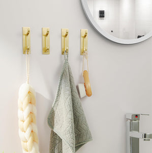 Self Adhesive Hooks, Extra Sticky and Strong, Hanging up to 6KG, Heavy Duty Stick on, No-Nail Hook for Back of Door, Black, 4 Pack