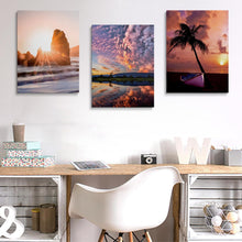 Load image into Gallery viewer, Sunset Beach Canvas Wall Art for Living Room Modern Artwork Nature Blue Sea Landscape Bathroom Pictures Bedroom Wall Décor Family Prints Paintings Wall Decorations Hallway Kitchen Office, YH1306