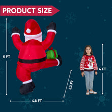 Load image into Gallery viewer, Inflatable Hanging Christmas Decoration, 1.8 m, Climbing Santa Claus with Built-in LED, for Christmas Party, Indoor, Outdoor, Garden, Lawn