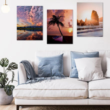 Load image into Gallery viewer, Sunset Beach Canvas Wall Art for Living Room Modern Artwork Nature Blue Sea Landscape Bathroom Pictures Bedroom Wall Décor Family Prints Paintings Wall Decorations Hallway Kitchen Office, YH1306