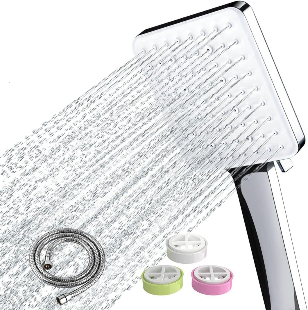 Shower Head, High Pressure, Shower Heads with 6 Modes, Power Shower Head Only, Universal Water Saving Large ShowerHead