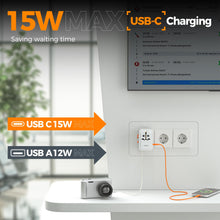 Load image into Gallery viewer, Universal Travel Adapter Worldwide with 2 USB C and 2 USB A Ports, Universal Plug Adaptor UK to World, International Adapter for EU, USA, UK, Australia, Thailand etc. not a Voltage Converter