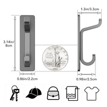 Load image into Gallery viewer, Self Adhesive Hooks, Extra Sticky and Strong, Hanging up to 6KG, Heavy Duty Stick on, No-Nail Hook for Back of Door, Black, 4 Pack