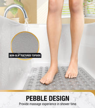 Load image into Gallery viewer, Non Slip Bath Mat for Tub, 101 x 40cm Extra Long Shower Mat Anti Mould, Machine Washable Bathroom Bathtub Mat with Suction Cups and Drain Holes, Soft on Feet, Clear