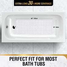 Load image into Gallery viewer, Non Slip Bath Mat for Tub, 101 x 40cm Extra Long Shower Mat Anti Mould, Machine Washable Bathroom Bathtub Mat with Suction Cups and Drain Holes, Soft on Feet, Clear