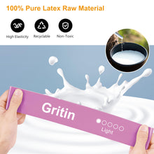 Load image into Gallery viewer, Gritin Resistance Bands, Set of 5 Skin-Friendly Resistance Fitness Exercise Loop Bands with 5 Different Strength Levels - Carrying Case Included - Ideal for Home, Gym, Yoga, Training