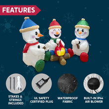 Load image into Gallery viewer, 6 FT Christmas Inflatable Stacked Snowman with Build-in LEDs Blow Up Inflatables for Xmas Party, Home Indoor Outdoor Yard Garden Lawn Winter Décor