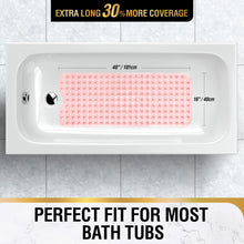 Load image into Gallery viewer, Non Slip Bath Mat for Tub, 101 x 40cm Extra Long Shower Mat Anti Mould, Machine Washable Bathroom Bathtub Mat with Suction Cups and Drain Holes, Soft on Feet, Clear
