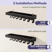 Load image into Gallery viewer, SWTYMIKI Key Holder with Wood Tray and 6 Hooks, Wall Mounted Key Racks, Key Hangers Home Decor Key Rack Mail Organizer for Hallway, Entryway, Bedroom, Mudroom, Office