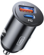 Car Charger, Cigarette Lighter USB Charger Total 60W [USB C 30W+USB A 30W] 12V USB Socket, PD3.0 Fast Charge Car Phone Charger Metal Adapter for iPhone 16 15 14 13 12 Pro Max iPad Samsung Google