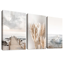 Load image into Gallery viewer, 3 Panels Wooden Framed Navy Blue White Gold Marble Canvas Wall Art Painting on Canvas Print Picture for Living Room Hallway Stairs Bedroom Bathroom Wall Decor Ready To Hang 90x40cm(12&quot;x16&quot;x3pcs)