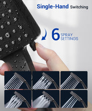 Load image into Gallery viewer, Shower Head, High Pressure, Shower Heads with 6 Modes, Power Shower Head Only, Universal Water Saving Large ShowerHead