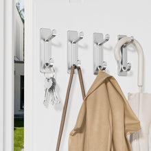 Load image into Gallery viewer, Self Adhesive Hooks, Extra Sticky and Strong, Hanging up to 6KG, Heavy Duty Stick on, No-Nail Hook for Back of Door, Black, 4 Pack