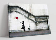 CANVAS WALL ART BANKSY BALLOON GIRL GRAFFITI 30MM DEEP FRAMED PRINT XL OPTIONS (24in x 16in / 60cm x 40cm)