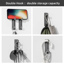Load image into Gallery viewer, Self Adhesive Hooks, Extra Sticky and Strong, Hanging up to 6KG, Heavy Duty Stick on, No-Nail Hook for Back of Door, Black, 4 Pack