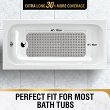 Load image into Gallery viewer, Non Slip Bath Mat for Tub, 101 x 40cm Extra Long Shower Mat Anti Mould, Machine Washable Bathroom Bathtub Mat with Suction Cups and Drain Holes, Soft on Feet, Clear