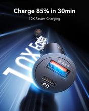 Load image into Gallery viewer, Car Charger, Cigarette Lighter USB Charger Total 60W [USB C 30W+USB A 30W] 12V USB Socket, PD3.0 Fast Charge Car Phone Charger Metal Adapter for iPhone 16 15 14 13 12 Pro Max iPad Samsung Google