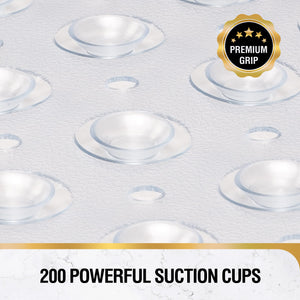 Non Slip Bath Mat for Tub, 101 x 40cm Extra Long Shower Mat Anti Mould, Machine Washable Bathroom Bathtub Mat with Suction Cups and Drain Holes, Soft on Feet, Clear
