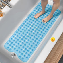 Load image into Gallery viewer, Non Slip Bath Mat for Tub, 101 x 40cm Extra Long Shower Mat Anti Mould, Machine Washable Bathroom Bathtub Mat with Suction Cups and Drain Holes, Soft on Feet, Clear