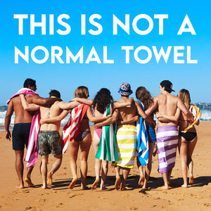Beach Towel - Quick Dry, Sand Free - Compact, Lightweight - 100% Recycled - Includes Bag - Cabana - Whitsunday Blue - Large (160x90cm, 63x35)