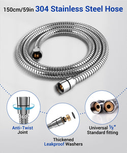 Shower Head, High Pressure, Shower Heads with 6 Modes, Power Shower Head Only, Universal Water Saving Large ShowerHead
