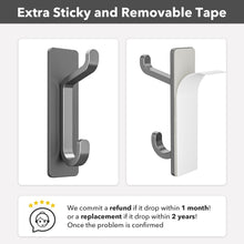 Load image into Gallery viewer, Self Adhesive Hooks, Extra Sticky and Strong, Hanging up to 6KG, Heavy Duty Stick on, No-Nail Hook for Back of Door, Black, 4 Pack