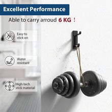 Load image into Gallery viewer, Self Adhesive Hooks, Extra Sticky and Strong, Hanging up to 6KG, Heavy Duty Stick on, No-Nail Hook for Back of Door, Black, 4 Pack