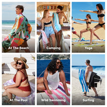 Load image into Gallery viewer, Beach Towel - Quick Dry, Sand Free - Compact, Lightweight - 100% Recycled - Includes Bag - Cabana - Whitsunday Blue - Large (160x90cm, 63x35)