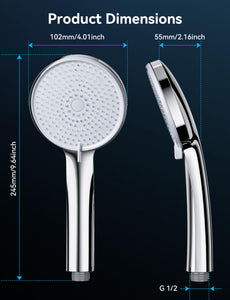 Shower Head, Magichome High Pressure Shower Head with 5 Spray Modes, Turbocharged Design Powerful Shower Heads for Low Water Pressure
