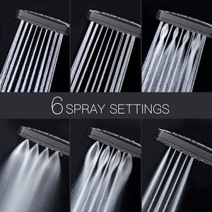 Shower Head, High Pressure, Shower Heads with 6 Modes, Power Shower Head Only, Universal Water Saving Large ShowerHead