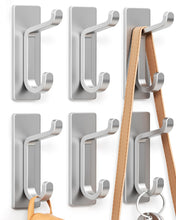 Load image into Gallery viewer, Self Adhesive Hooks, Extra Sticky and Strong, Hanging up to 6KG, Heavy Duty Stick on, No-Nail Hook for Back of Door, Black, 4 Pack