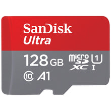 Load image into Gallery viewer, SanDisk 128GB Ultra microSDXC card + SD adapter, Memory card Full HD, up to 140 MB/s, For smartphones and Tablets, with A1 App Performance, UHS-I, Class 10, U1