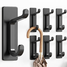 Load image into Gallery viewer, Self Adhesive Hooks, Extra Sticky and Strong, Hanging up to 6KG, Heavy Duty Stick on, No-Nail Hook for Back of Door, Black, 4 Pack