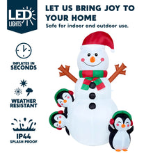 Load image into Gallery viewer, 6 FT Christmas Inflatable Stacked Snowman with Build-in LEDs Blow Up Inflatables for Xmas Party, Home Indoor Outdoor Yard Garden Lawn Winter Décor