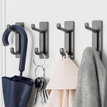 Load image into Gallery viewer, Self Adhesive Hooks, Extra Sticky and Strong, Hanging up to 6KG, Heavy Duty Stick on, No-Nail Hook for Back of Door, Black, 4 Pack