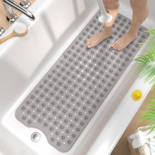 Load image into Gallery viewer, Non Slip Bath Mat for Tub, 101 x 40cm Extra Long Shower Mat Anti Mould, Machine Washable Bathroom Bathtub Mat with Suction Cups and Drain Holes, Soft on Feet, Clear