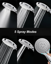 Load image into Gallery viewer, Shower Head, Magichome High Pressure Shower Head with 5 Spray Modes, Turbocharged Design Powerful Shower Heads for Low Water Pressure