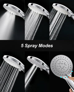 Shower Head, Magichome High Pressure Shower Head with 5 Spray Modes, Turbocharged Design Powerful Shower Heads for Low Water Pressure